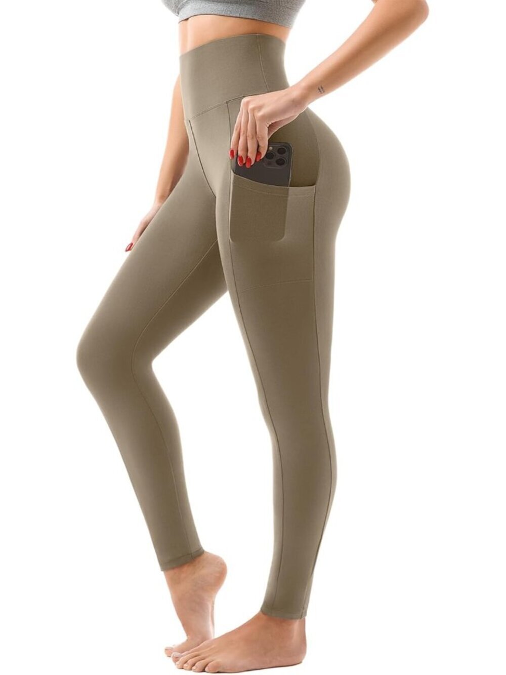 🆕Women Apricot Full Length Buttery Soft Stretchy Pull On High Waisted Leggings